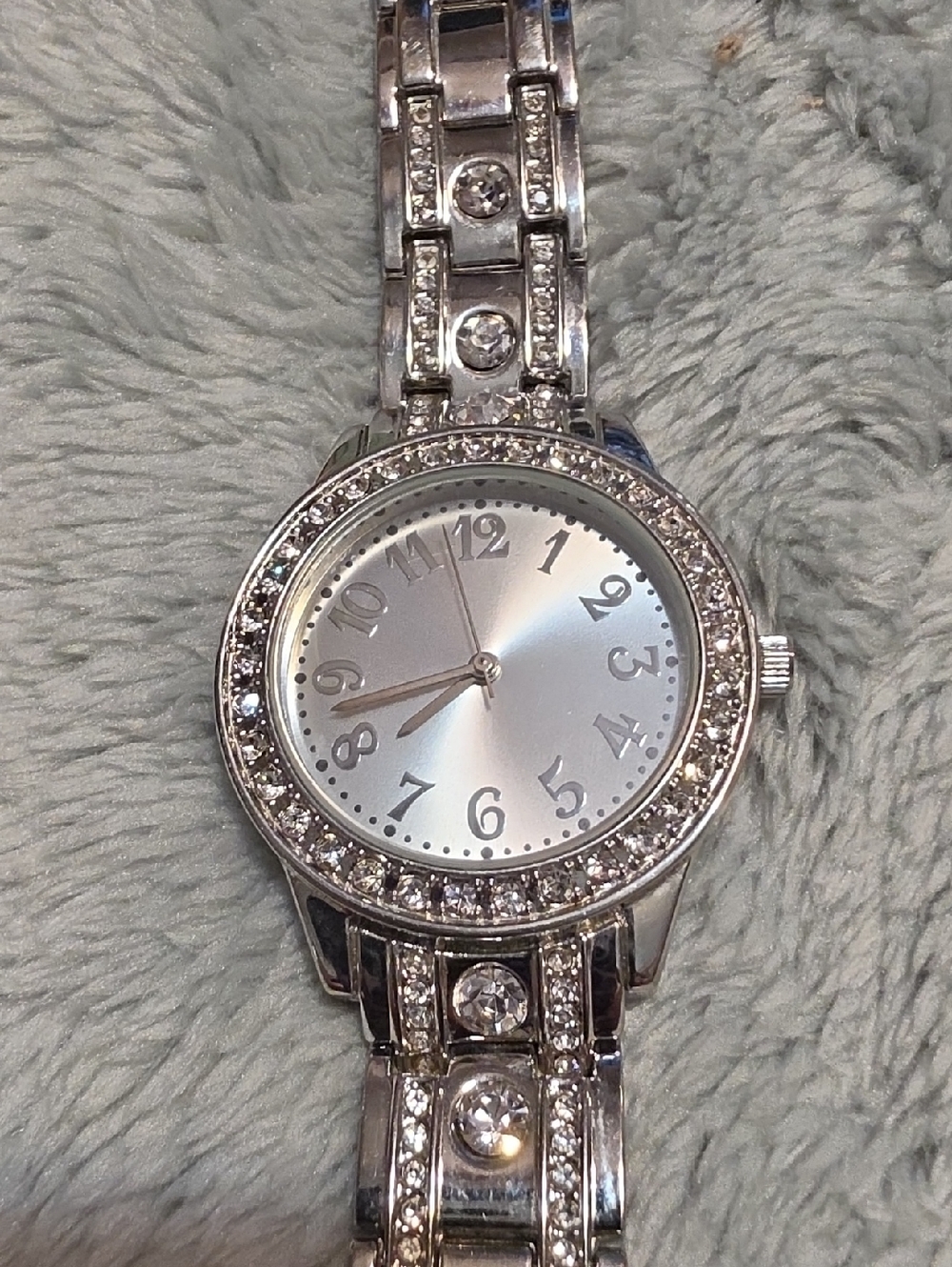 WATCH, Silvertone And Rhinestones, About 7", Unbranded But Very  Pretty, EUC